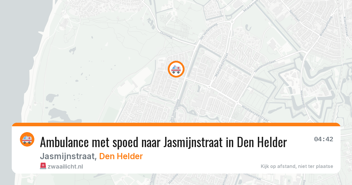 Ambulance met spoed naar Jasmijnstraat in Den Helder — 17 jul 2026