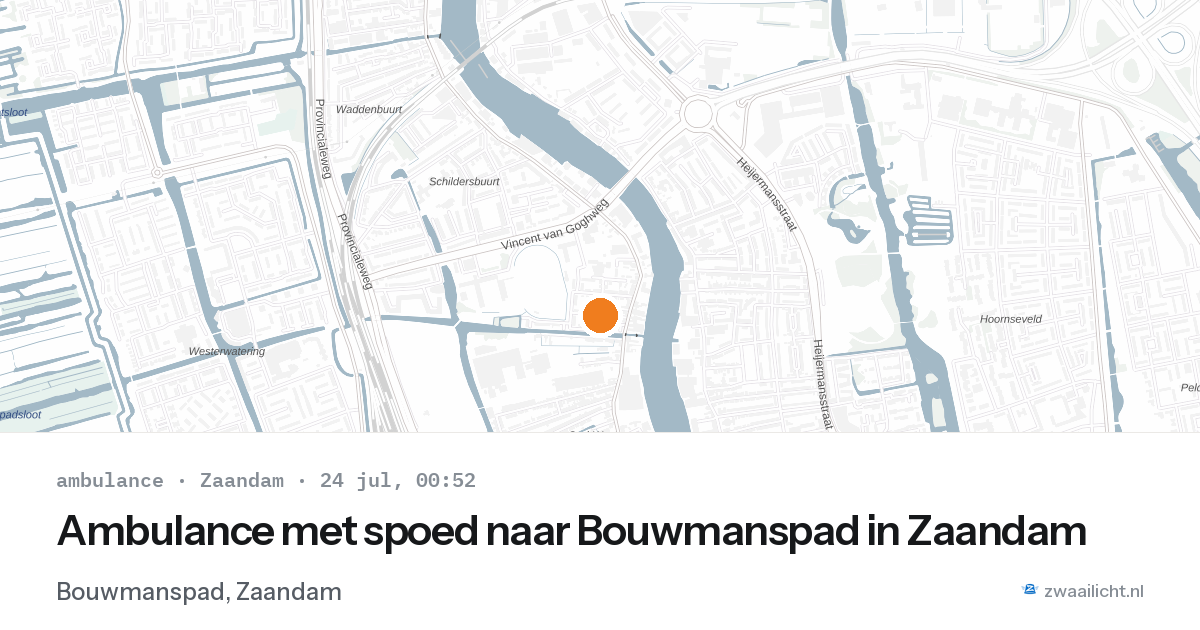Ambulance met spoed naar Bouwmanspad in Zaandam — 23 jul 2026