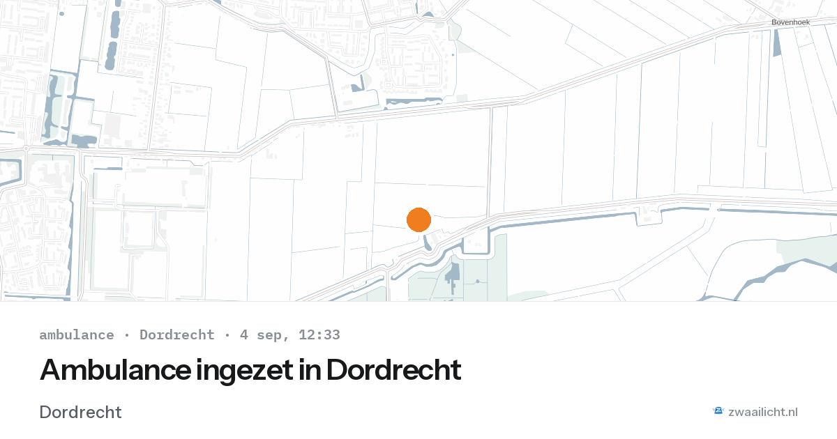 Ambulance ingezet in Dordrecht — 4 sep 2026 | 🚨 Zwaailicht.nl