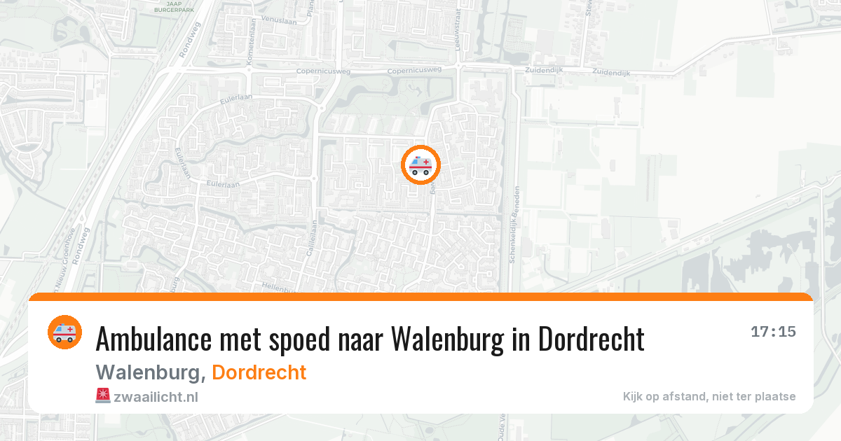 Ambulance met spoed naar Walenburg in Dordrecht — 17 mei 2026