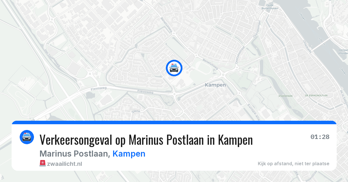 Verkeersongeval op Marinus Postlaan in Kampen — 13 jun 2026