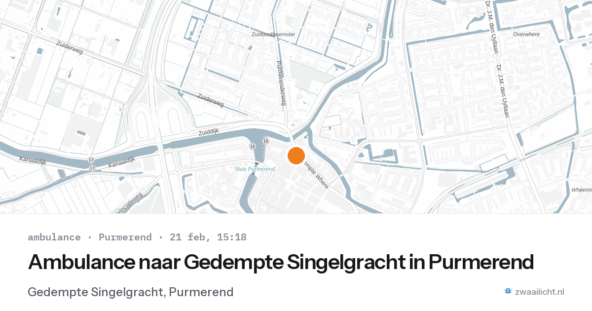 Ambulance naar Gedempte Singelgracht in Purmerend — 21 feb 2026