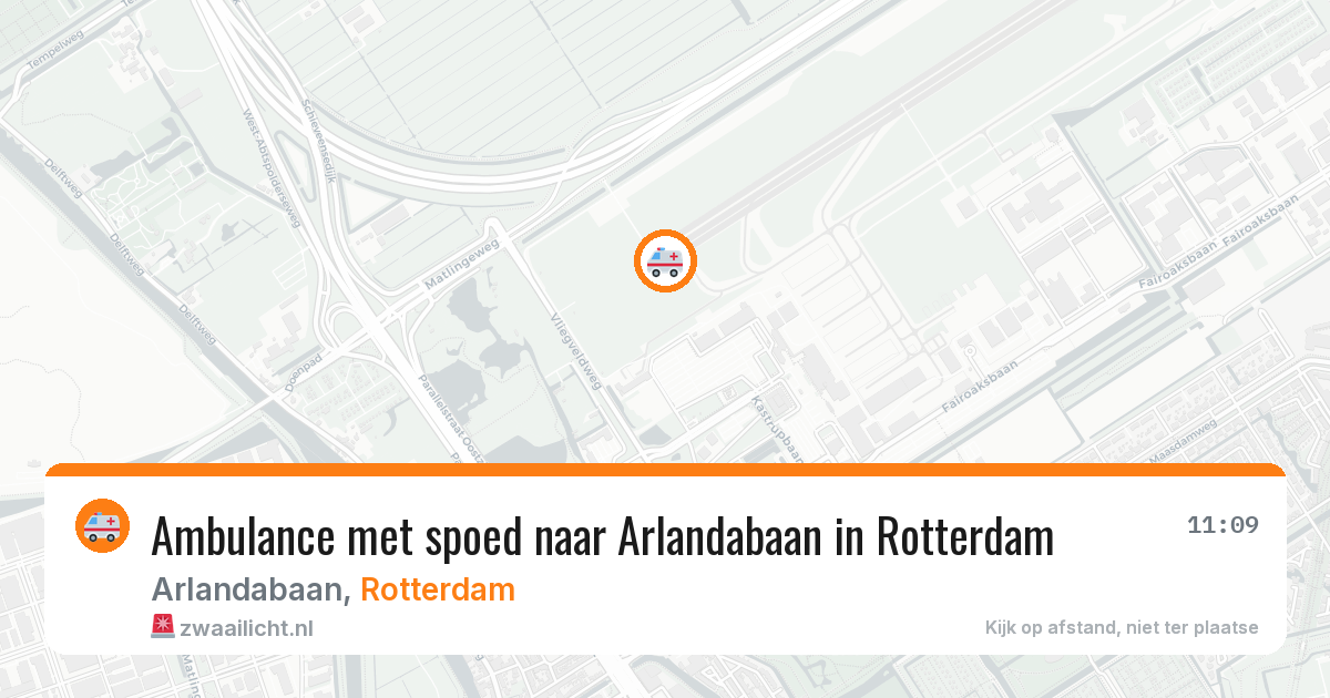 Ambulance met spoed naar Arlandabaan in Rotterdam — 6 mrt 2026