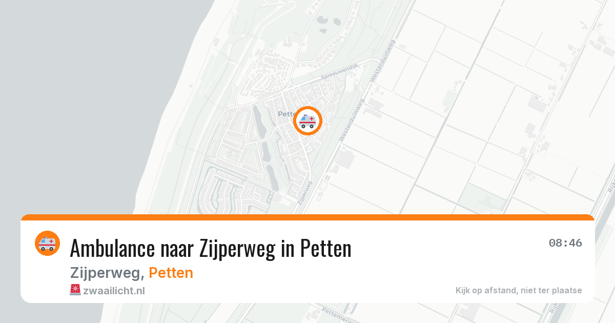 Ambulance naar Zijperweg in Petten — 6 aug 2026