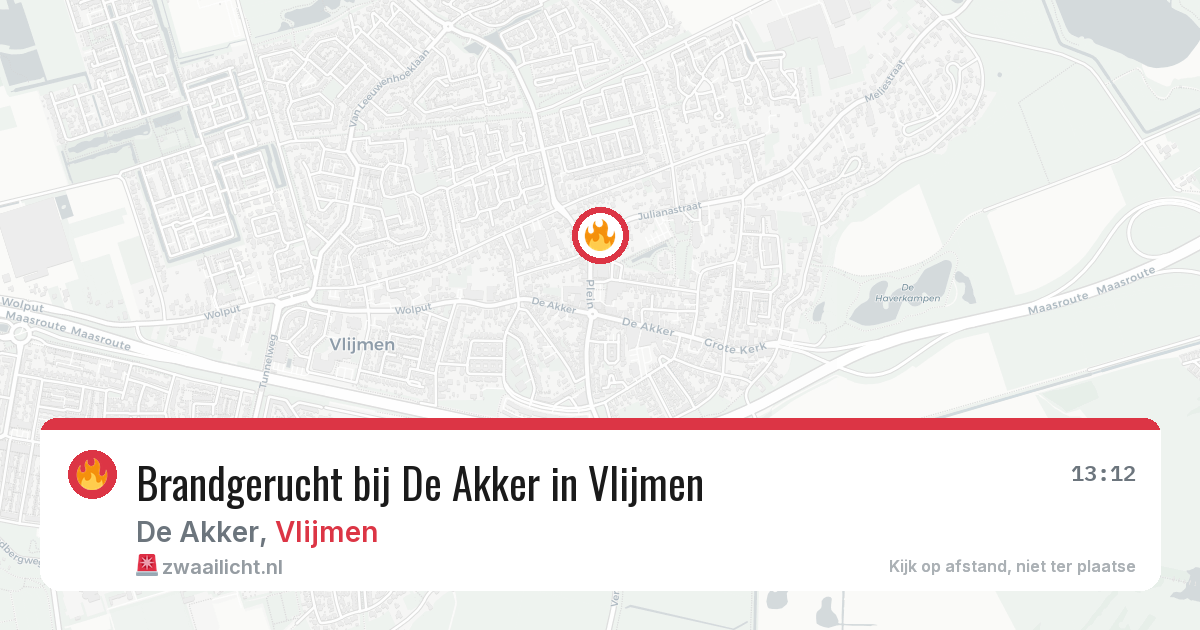 Brandgerucht bij De Akker in Vlijmen — 9 jun 2026