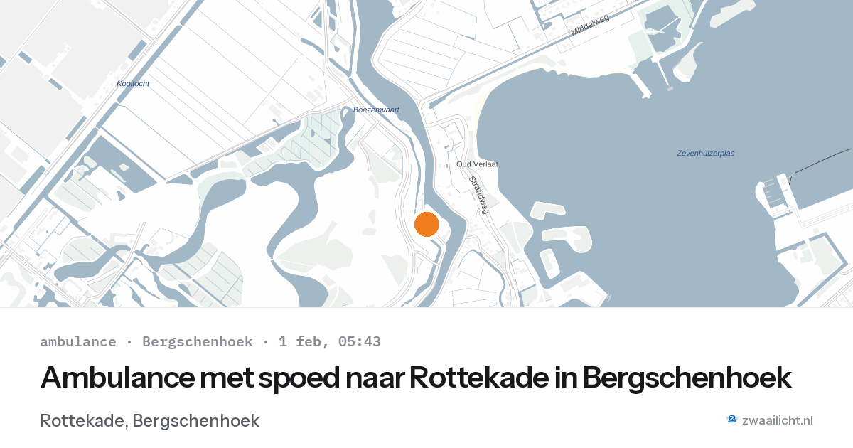 Ambulance met spoed naar Rottekade in Bergschenhoek — 1 feb 2026