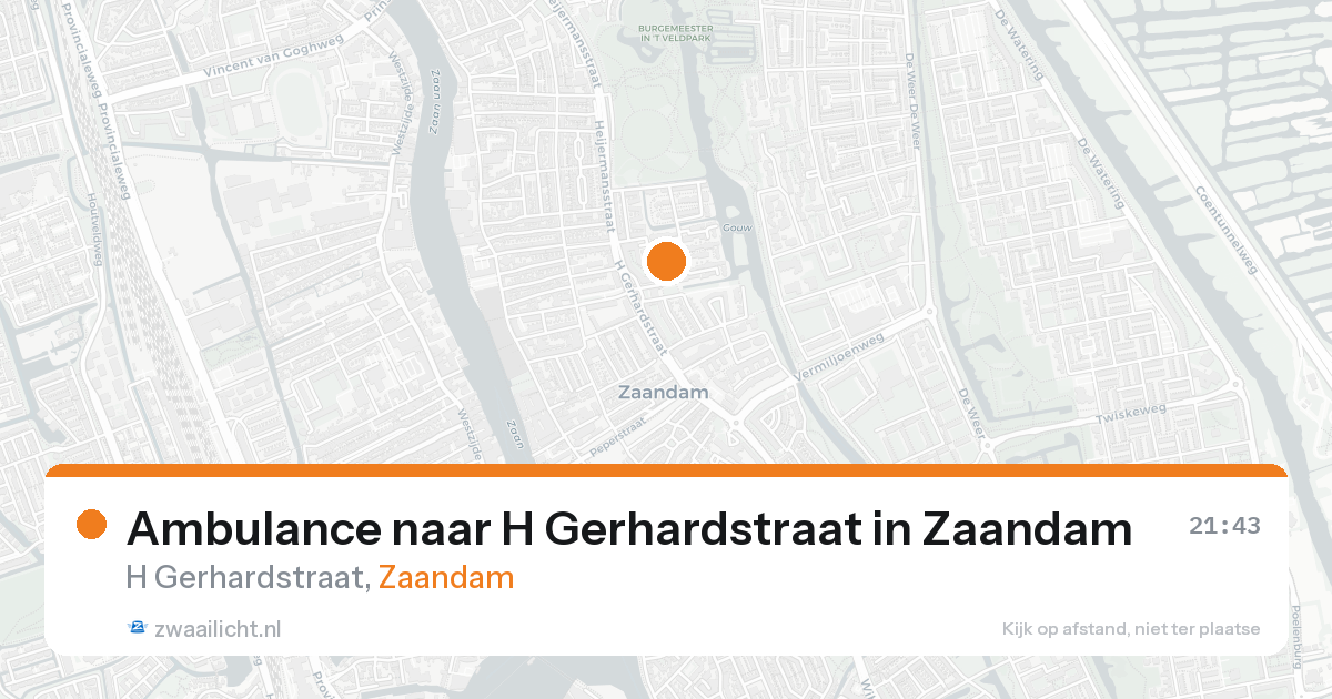 Ambulance naar H Gerhardstraat in Zaandam — 24 aug 2026