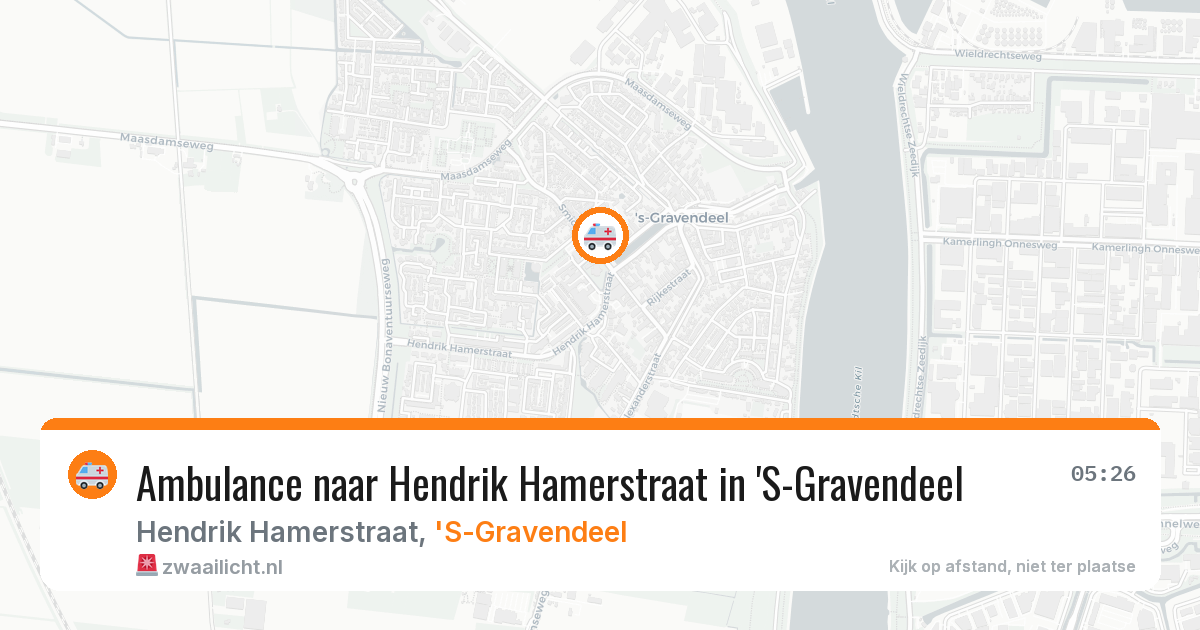 Ambulance naar Hendrik Hamerstraat in 'S-Gravendeel — 26 apr 2026