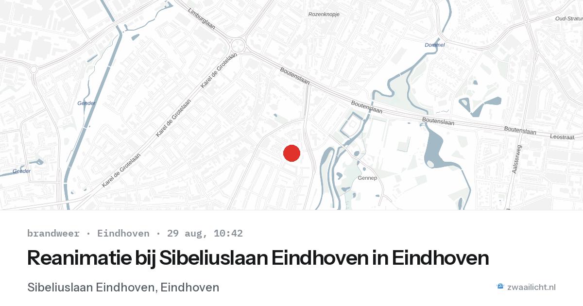 Reanimatie bij Sibeliuslaan Eindhoven in Eindhoven — 29 aug 2026