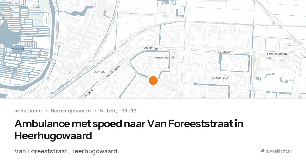 Ambulance met spoed naar Van Foreeststraat in Heerhugowaard — 5 feb 2026