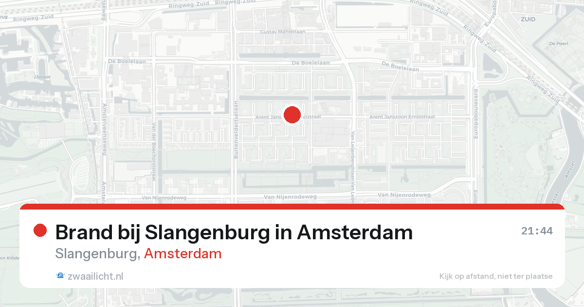 Brand bij Slangenburg in Amsterdam — 16 aug 2026