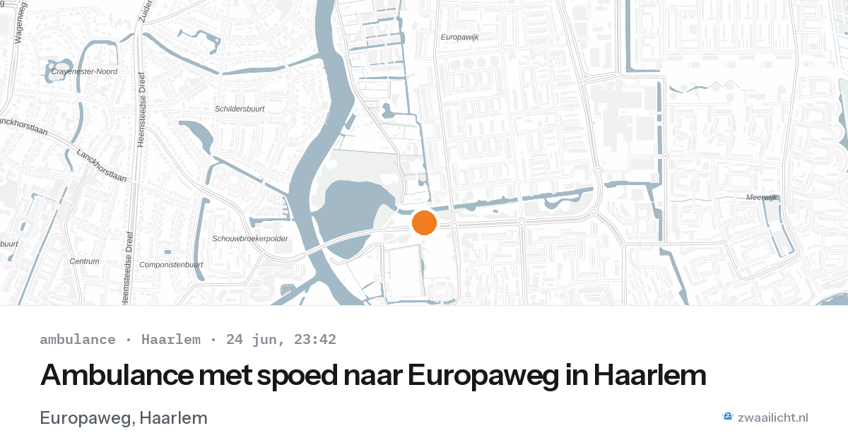 Ambulance met spoed naar Europaweg in Haarlem — 24 jun 2026