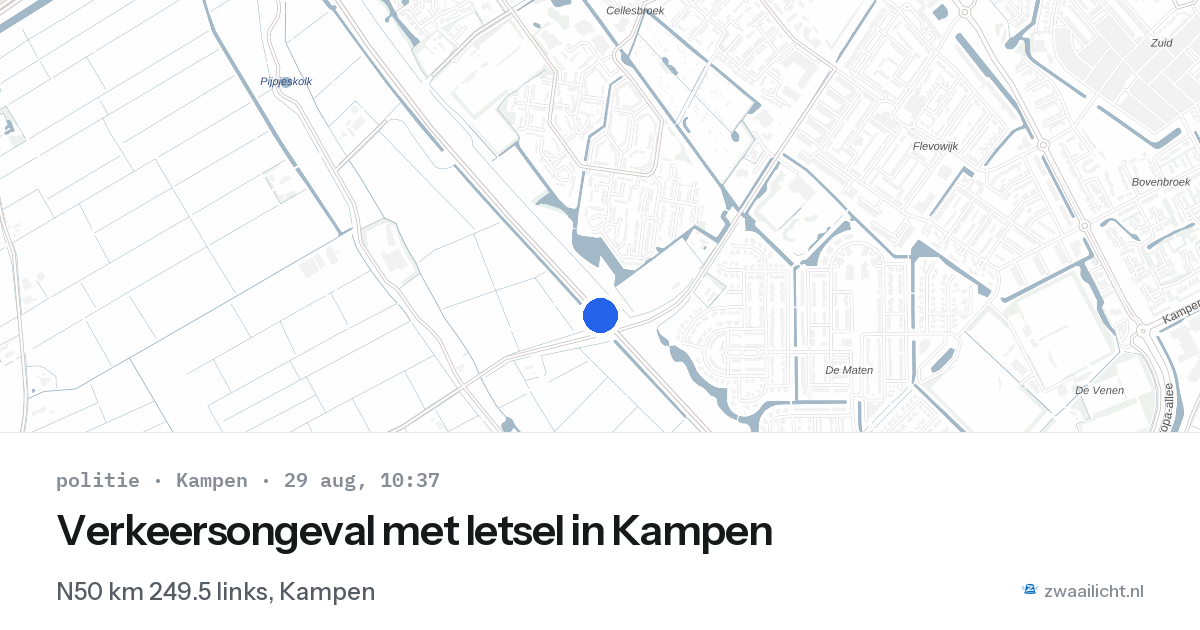 Verkeersongeval met letsel in Kampen — 29 aug 2026