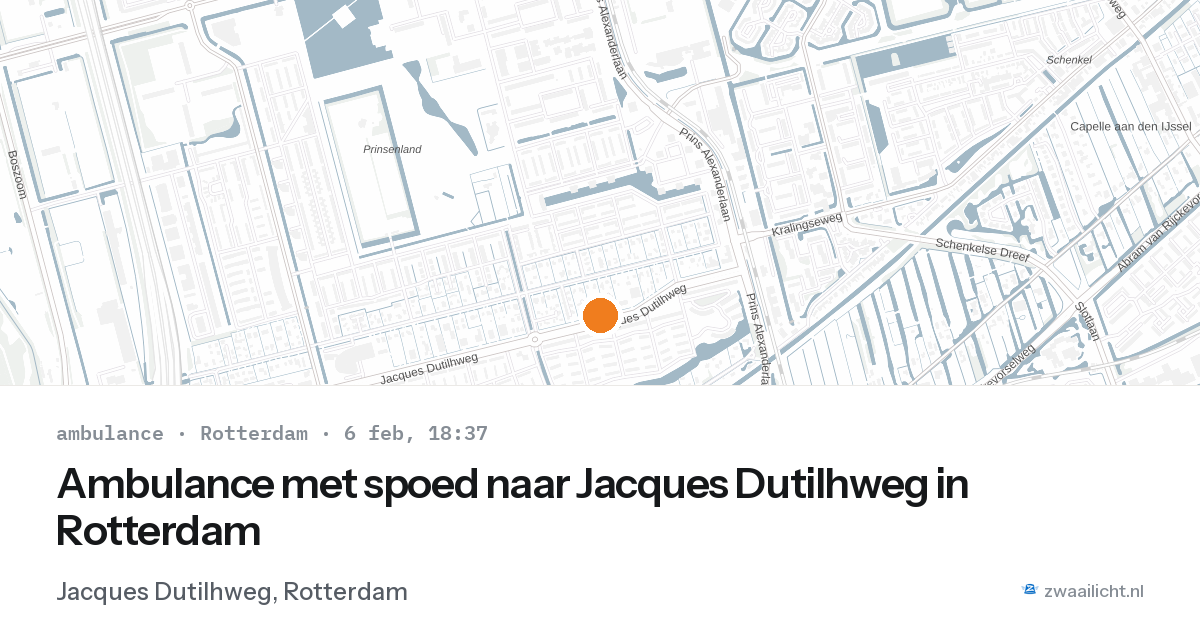 Ambulance met spoed naar Jacques Dutilhweg in Rotterdam — 6 feb 2026