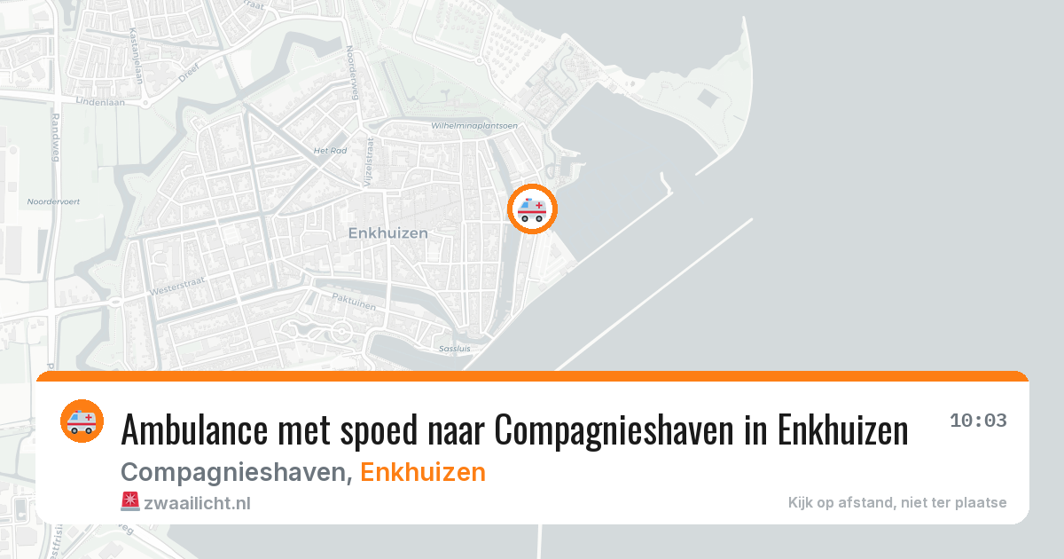 Ambulance met spoed naar Compagnieshaven in Enkhuizen — 28 jun 2026