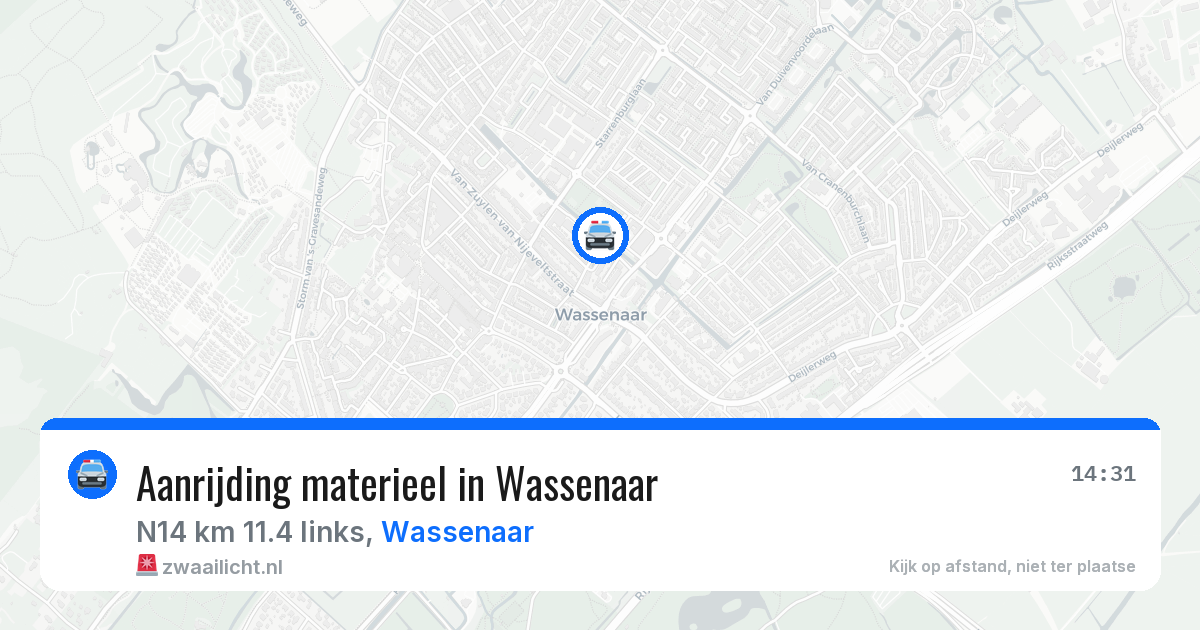 Aanrijding materieel in Wassenaar — 16 mei 2026