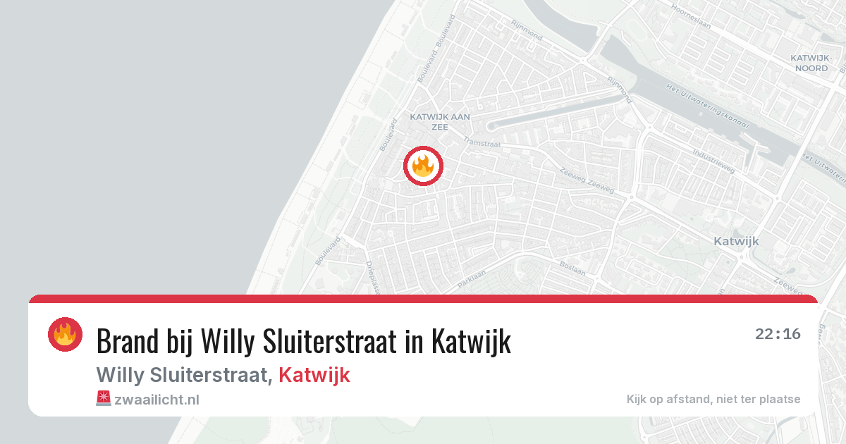 Brand bij Willy Sluiterstraat in Katwijk — 23 jun 2026