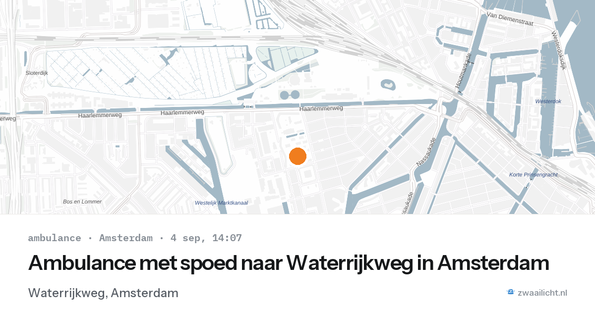Ambulance met spoed naar Waterrijkweg in Amsterdam — 4 sep 2026