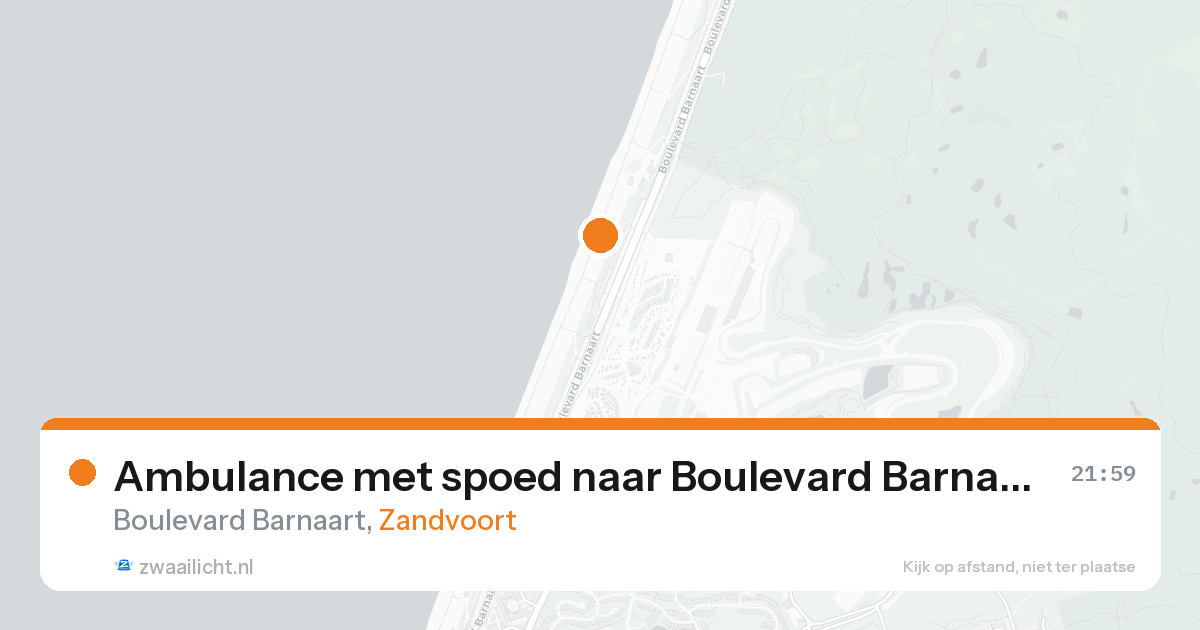 Ambulance met spoed naar Boulevard Barnaart in Zandvoort — 21 aug 2026