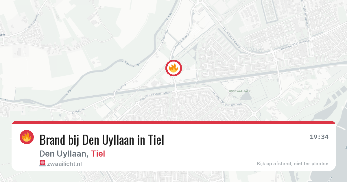 Brand bij Den Uyllaan in Tiel — 24 mei 2026