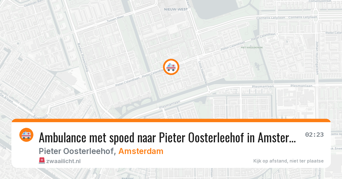 Ambulance met spoed naar Pieter Oosterleehof in Amsterdam — 17 jul 2026