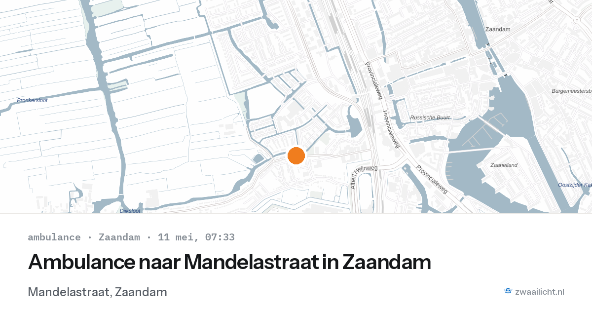 Ambulance naar Mandelastraat in Zaandam — 11 mei 2026