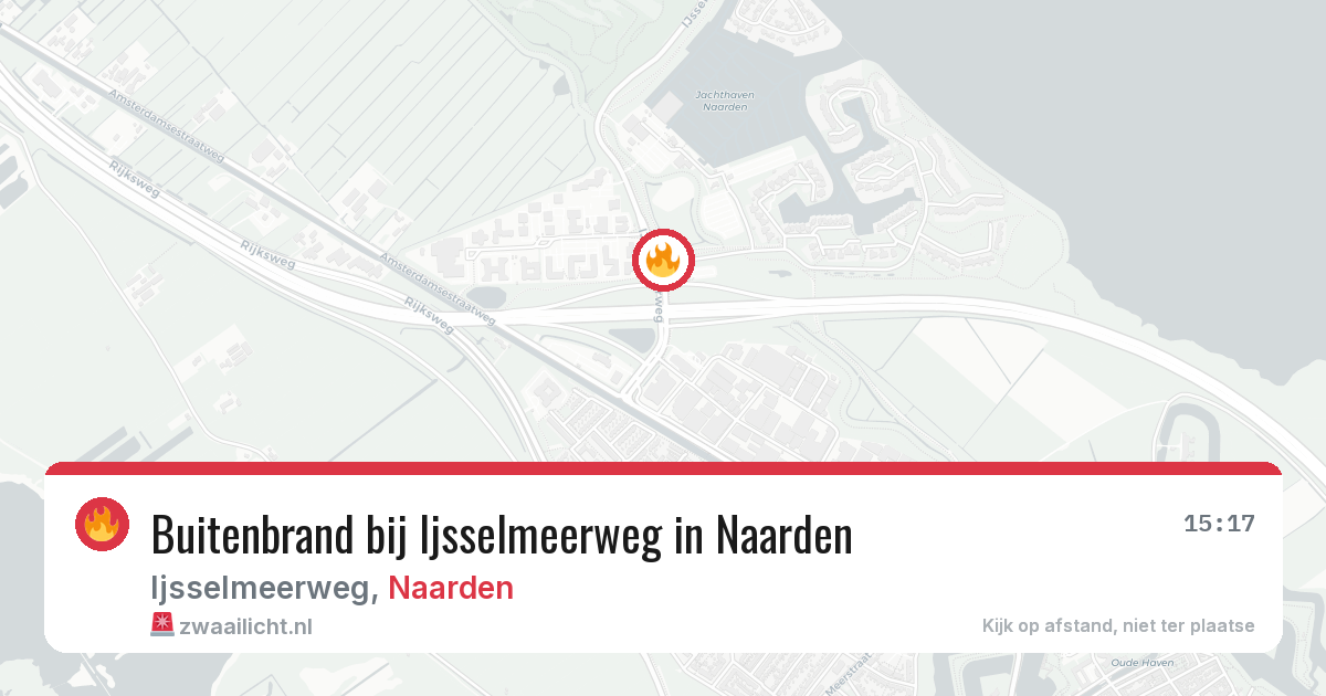 Buitenbrand bij Ijsselmeerweg in Naarden — 8 jul 2026
