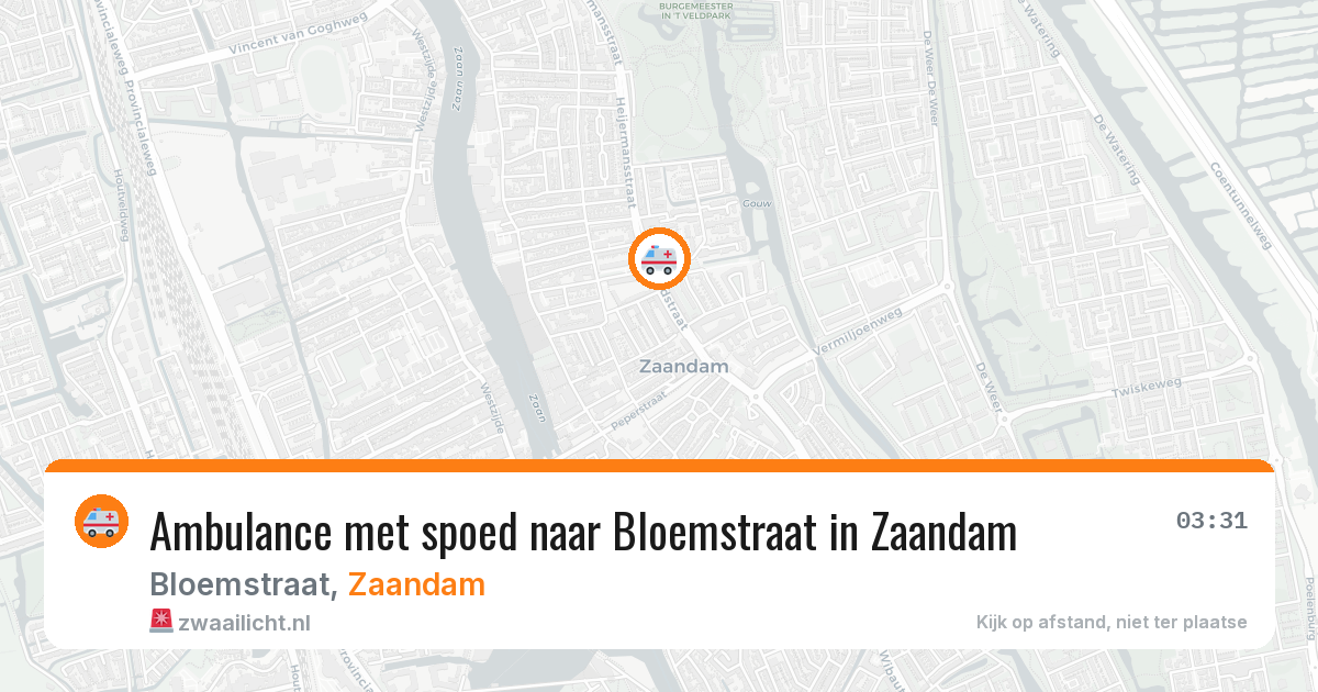 Ambulance met spoed naar Bloemstraat in Zaandam — 4 jul 2026