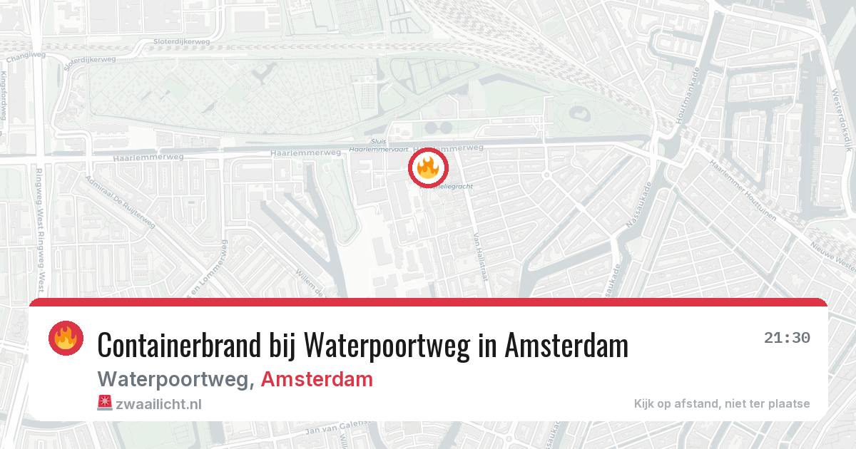 Containerbrand bij Waterpoortweg in Amsterdam — 23 jul 2026