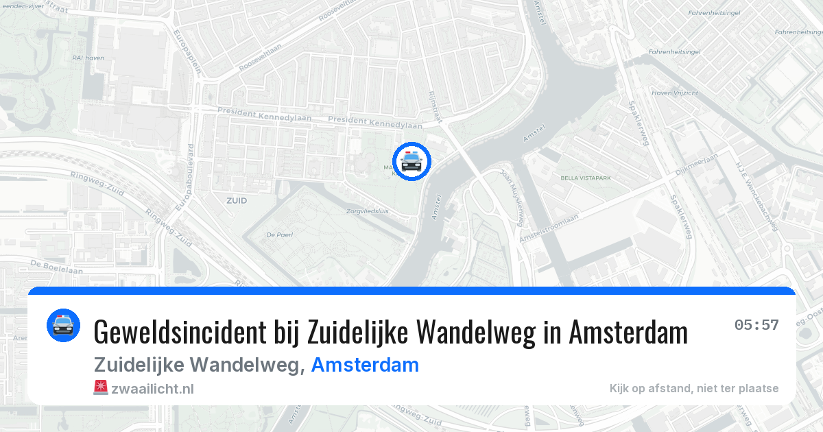 Geweldsincident bij Zuidelijke Wandelweg in Amsterdam — 5 aug 2026