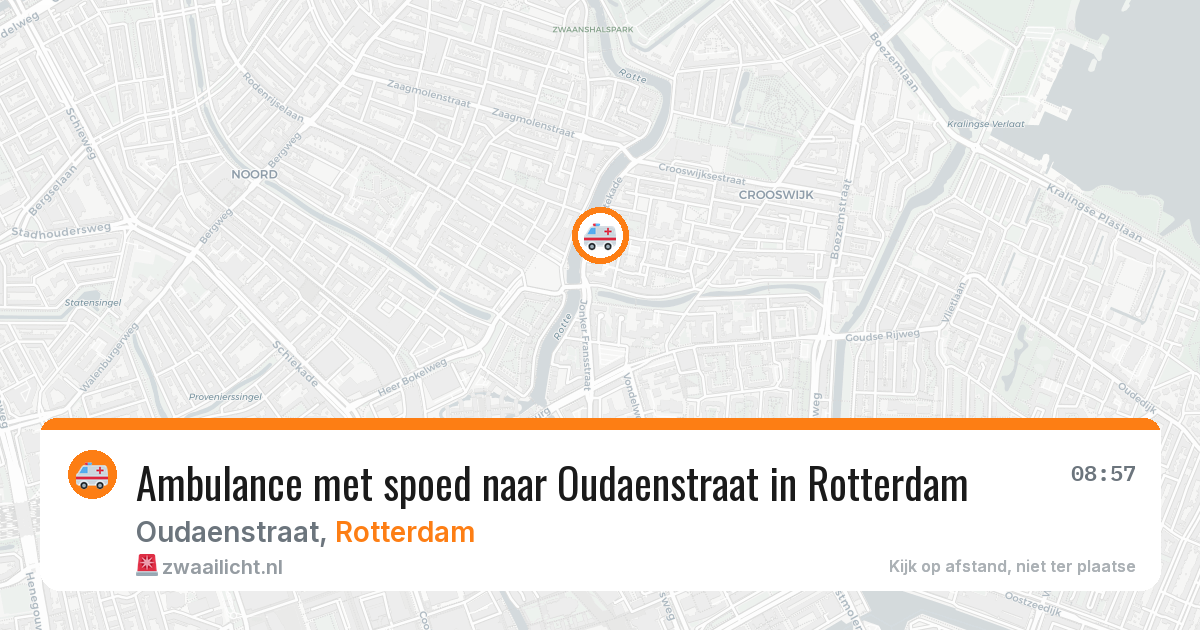Ambulance met spoed naar Oudaenstraat in Rotterdam — 21 jun 2026