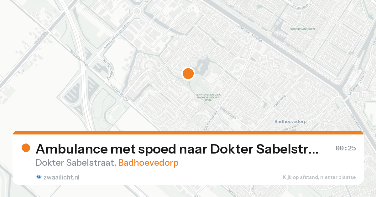 Ambulance met spoed naar Dokter Sabelstraat in Badhoevedorp — 18 aug 2026