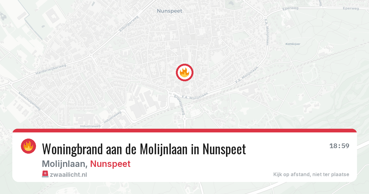Woningbrand aan de Molijnlaan in Nunspeet — 27 apr 2026