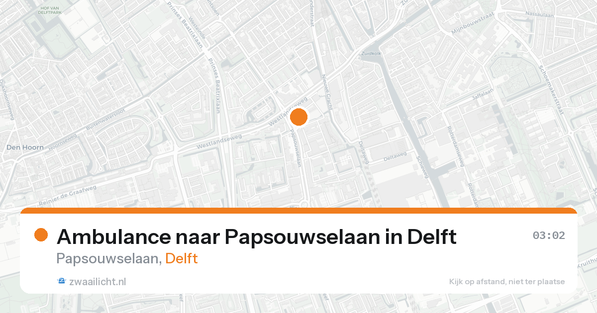 Ambulance naar Papsouwselaan in Delft — 18 aug 2026