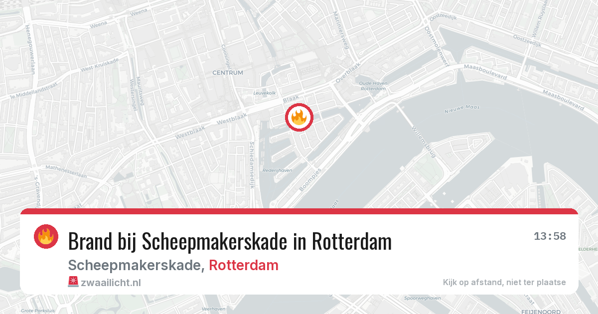 Brand bij Scheepmakerskade in Rotterdam — 13 jun 2026