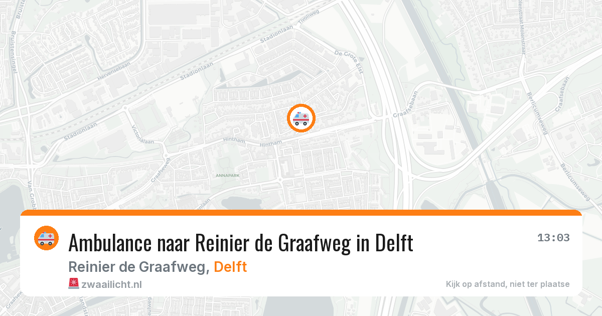 Ambulance naar Reinier de Graafweg in Delft — 29 jan 2026