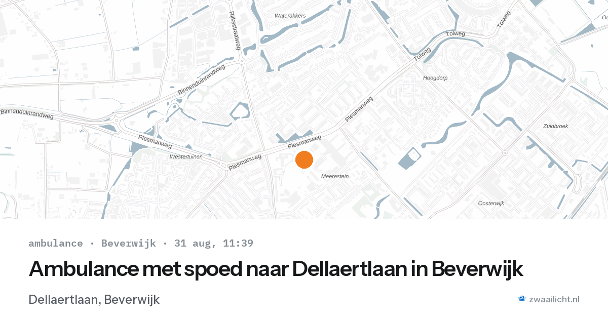 Ambulance met spoed naar Dellaertlaan in Beverwijk — 31 aug 2026