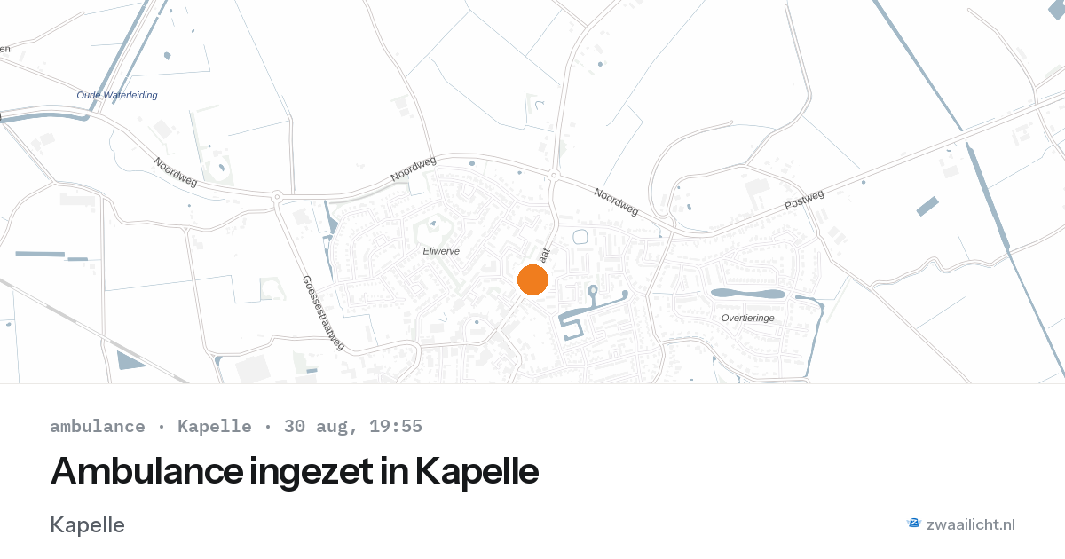 Ambulance ingezet in Kapelle — 30 aug 2026