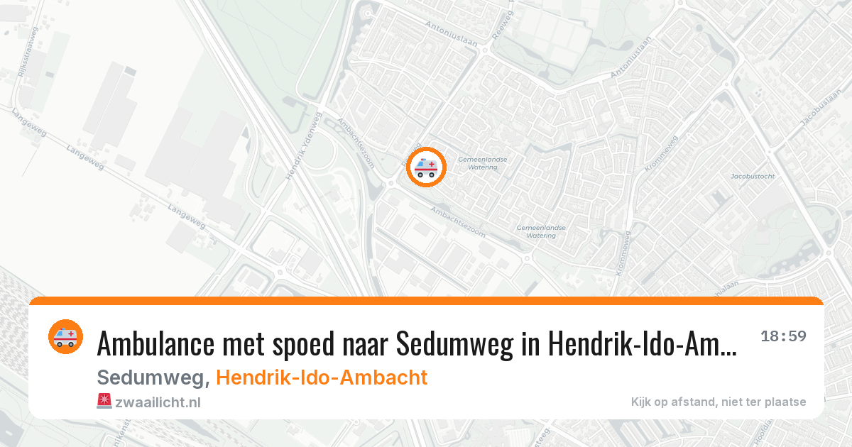 Ambulance met spoed naar Sedumweg in Hendrik-Ido-Ambacht — 25 mrt 2026