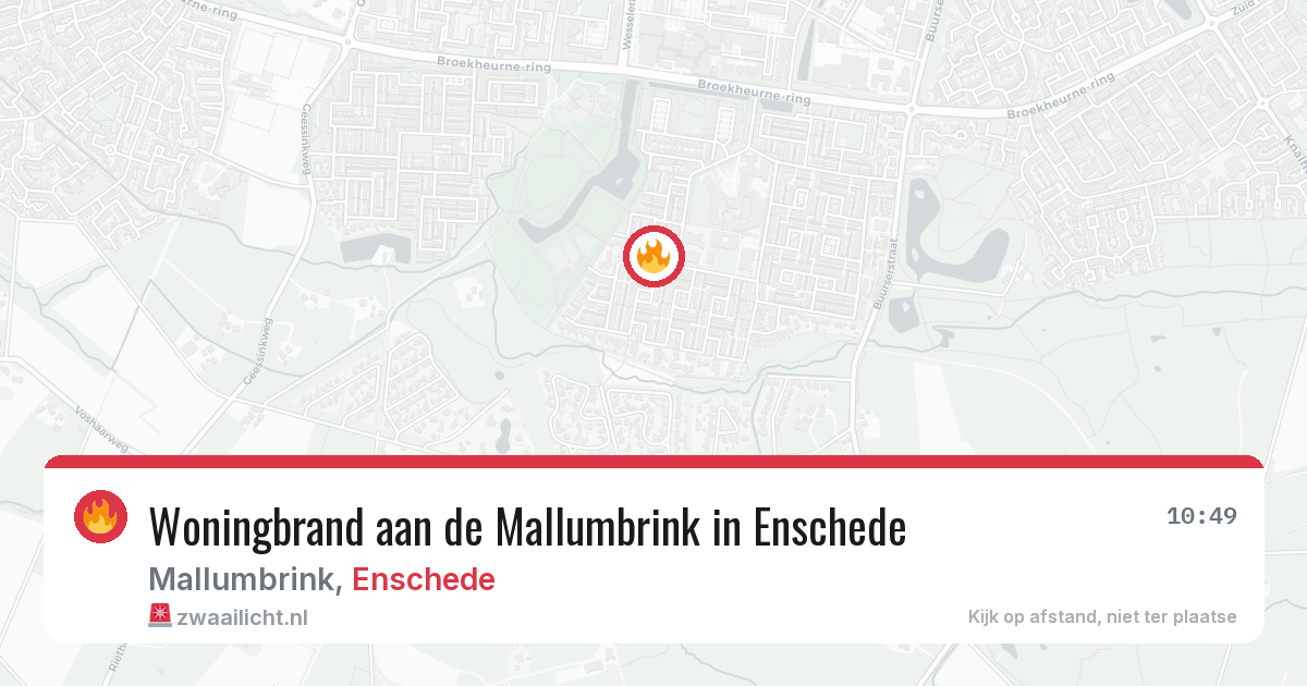 Woningbrand aan de Mallumbrink in Enschede — 8 aug 2026