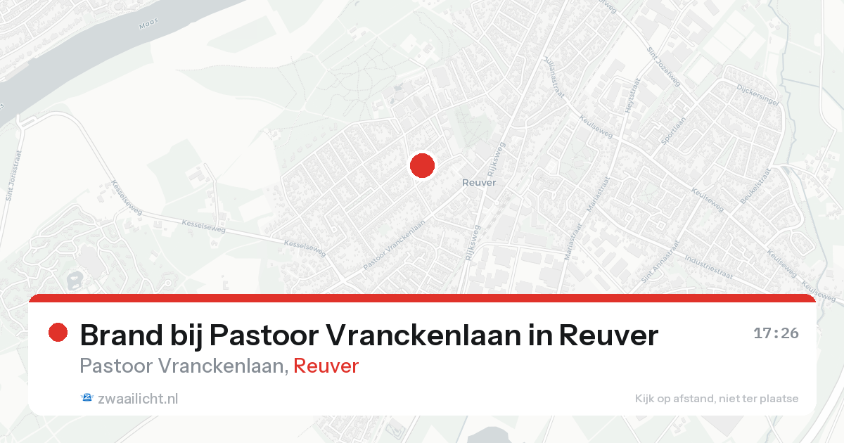Brand bij Pastoor Vranckenlaan in Reuver — 21 aug 2026