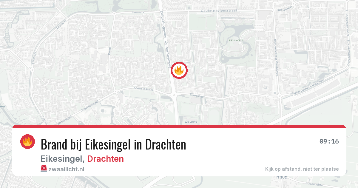 Brand bij Eikesingel in Drachten — 4 aug 2026