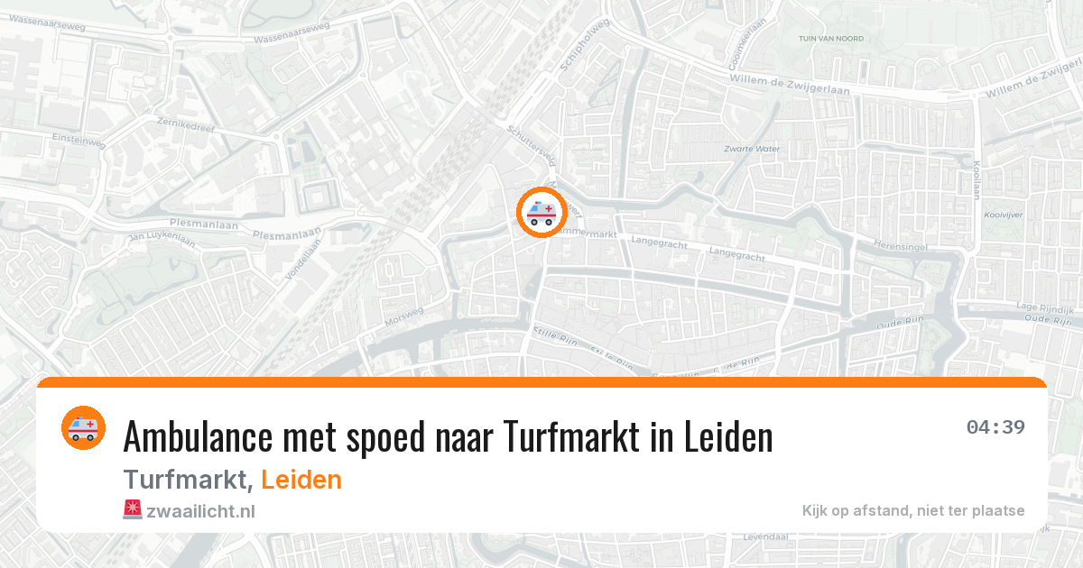 Ambulance met spoed naar Turfmarkt in Leiden — 11 aug 2026