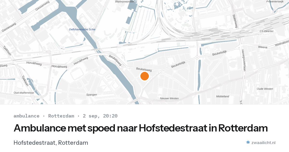 Ambulance met spoed naar Hofstedestraat in Rotterdam — 2 sep 2026
