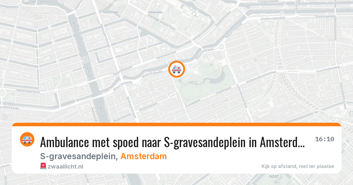 Ambulance met spoed naar S-gravesandeplein in Amsterdam — 10 apr 2026