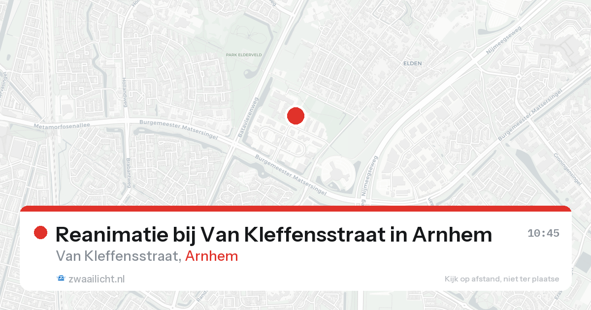 Reanimatie bij Van Kleffensstraat in Arnhem — 20 aug 2026