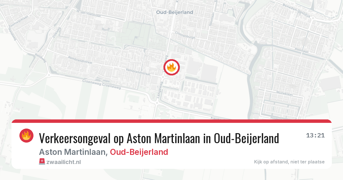 Verkeersongeval op Aston Martinlaan in Oud-Beijerland — 12 mei 2026