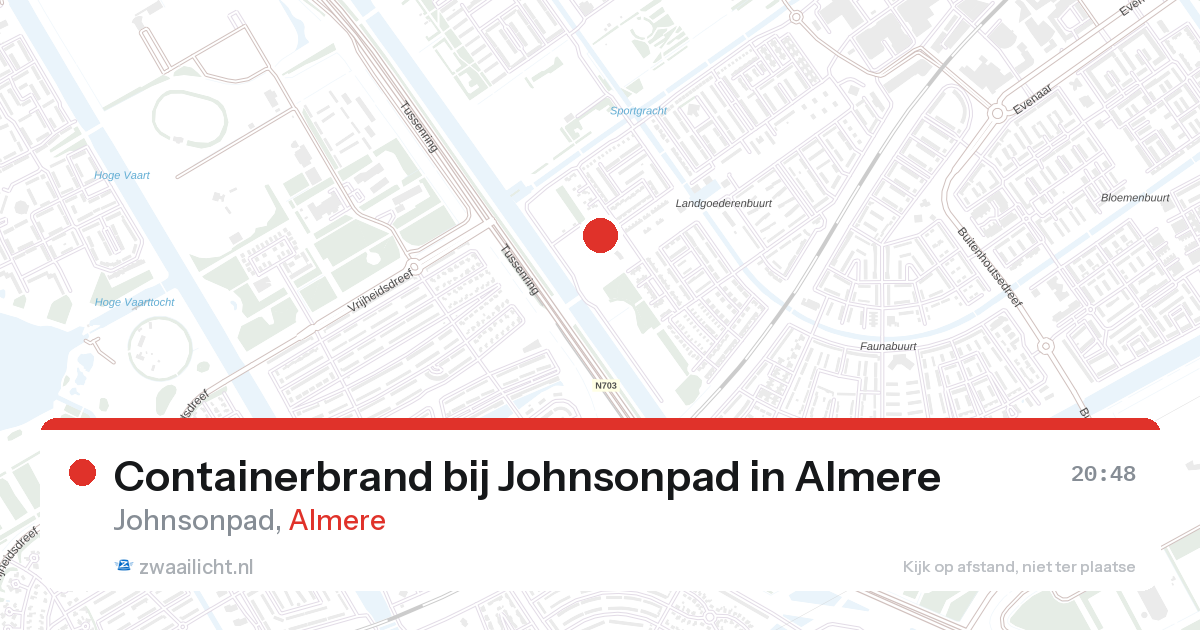 Containerbrand bij Johnsonpad in Almere — 22 apr 2026