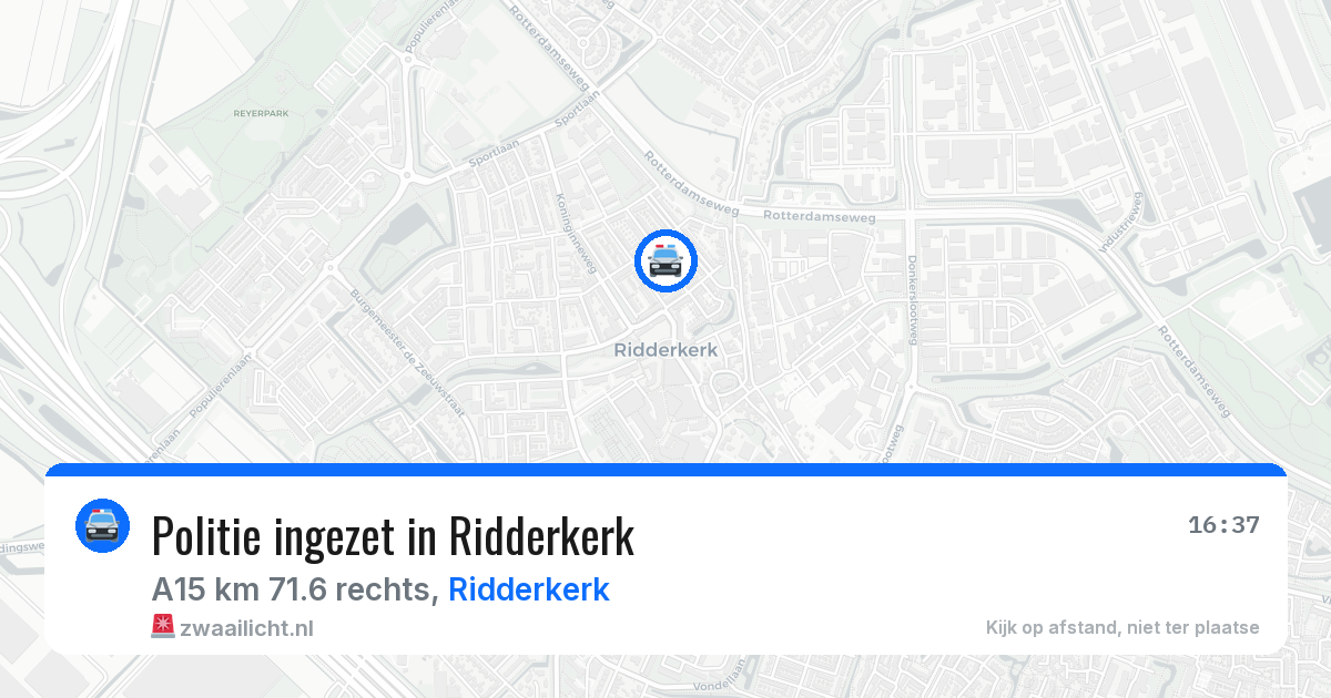 Politie ingezet in Ridderkerk — 27 mrt 2026 | 🚨 Zwaailicht.nl
