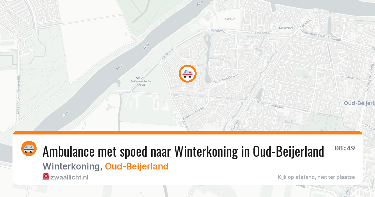 Ambulance met spoed naar Winterkoning in Oud-Beijerland — 17 jul 2026